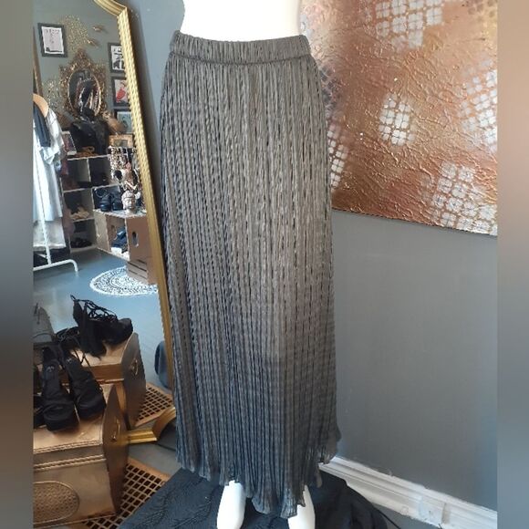 Zara Nwt Limited Edition Grey Pleated Maxi Skirt - Picture 14 of 14
